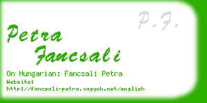 petra fancsali business card